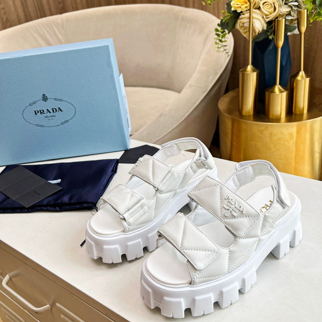PRA MONOLITH NAPPA SANDALS WHITE LAMBSKIN