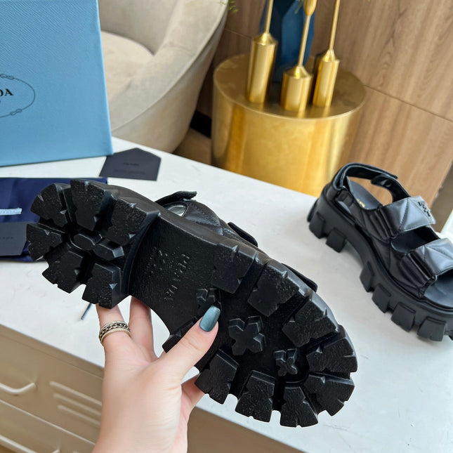 PRA MONOLITH NAPPA SANDALS BLACK LAMBSKIN