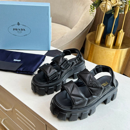 PRA MONOLITH NAPPA SANDALS BLACK LAMBSKIN