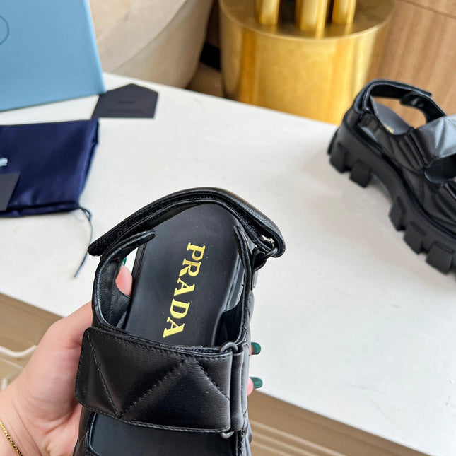PRA MONOLITH NAPPA SANDALS BLACK LAMBSKIN