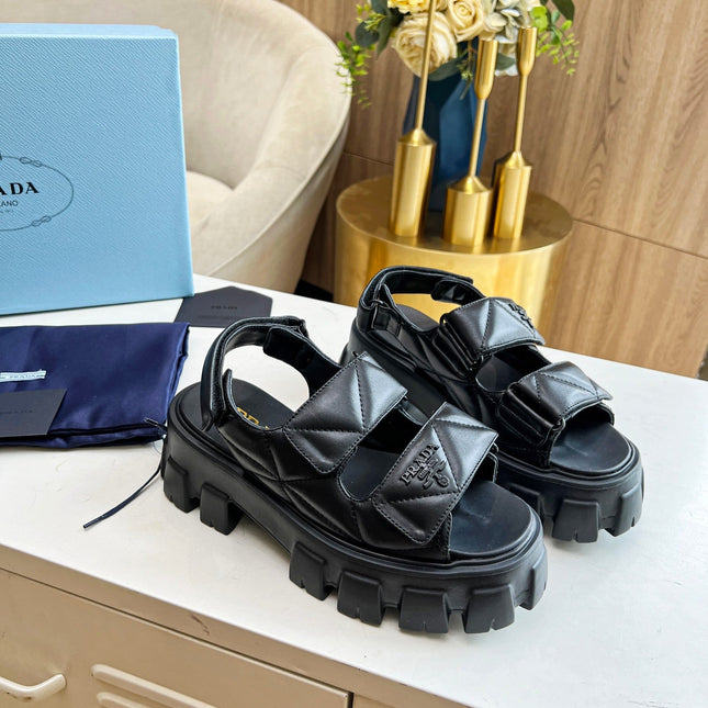 PRA MONOLITH NAPPA SANDALS BLACK LAMBSKIN