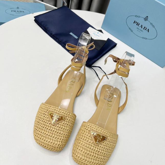 CROCHET SANDALS IN EGG NOG BEIGE FABRIC