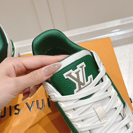 LV TRAINER SNEAKER IN BORNEO GREEN GRAINED CALFSKIN
