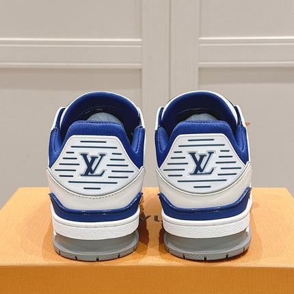 LV TRAINER SNEAKER IN GASTON BLUE GRAINED CALFSKIN