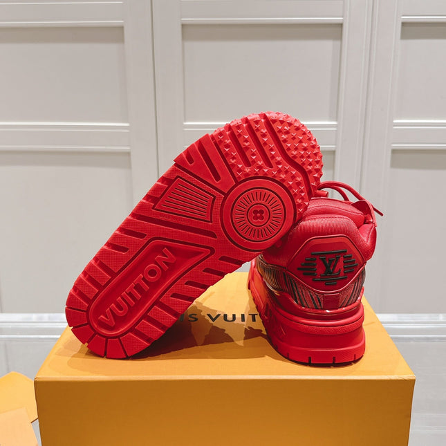 LV TRAINER MAXI LV X PARK SEO-BO IN RUBY RED CALFSKIN