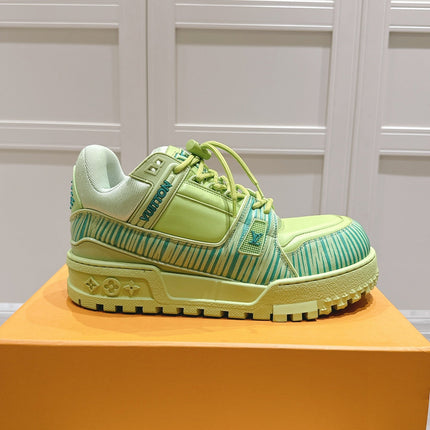 LV TRAINER MAXI LV X PARK SEO-BO IN PEAR GREEN CALFSKIN