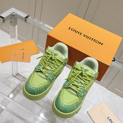LV TRAINER MAXI LV X PARK SEO-BO IN PEAR GREEN CALFSKIN