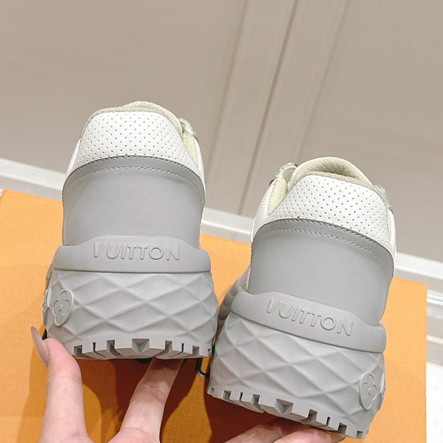 RUN AWAY SNEAKER IN DOVE GRAY MIX WHITE CALFSKIN