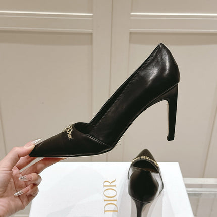 MY DD 25S POINTED TOE PUMP 50MM IN BLACK CALFSKIN