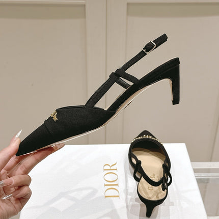 MY DD 25S SLINGBACK PUMP 50MM IN BLACK FABRIC