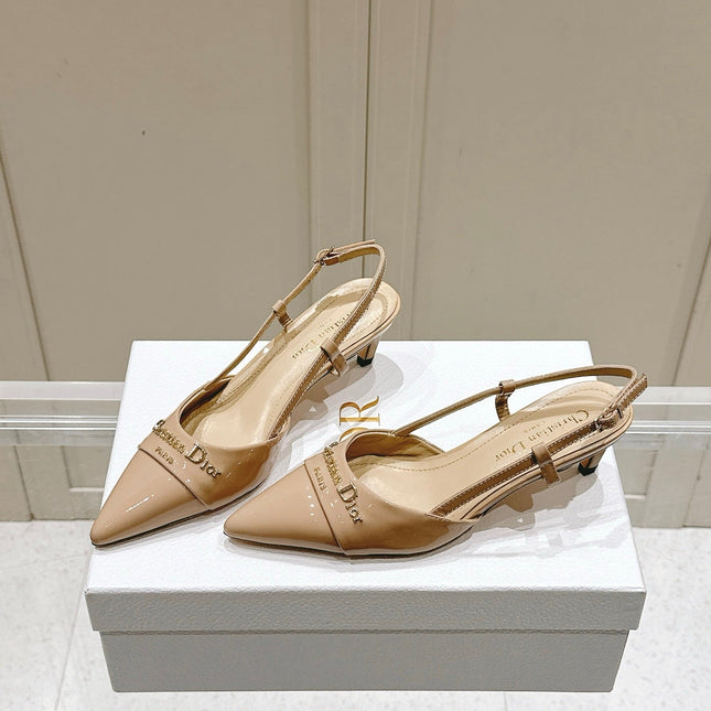MY DD 25S SLINGBACK PUMP 50MM IN BEIGE GLOSSY CALFSKIN