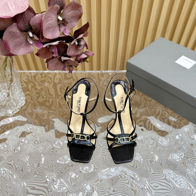 WHITNEY 10 CM SANDAL IN BLACK CALFSKIN
