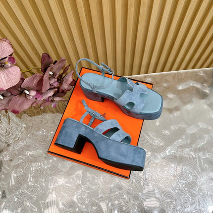 JAM 30 SANDAL IN SAPPHIRE BLUE VELVET