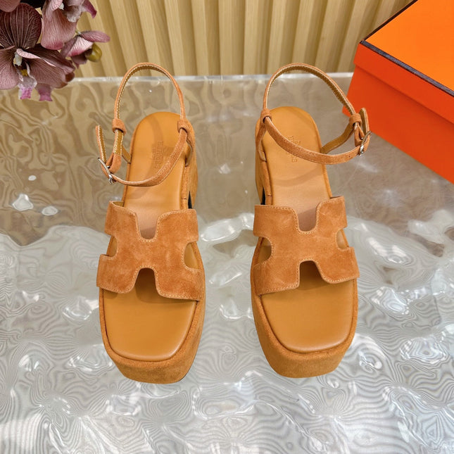 JAM 30 SANDAL IN CINNAMON BROWN VELVET