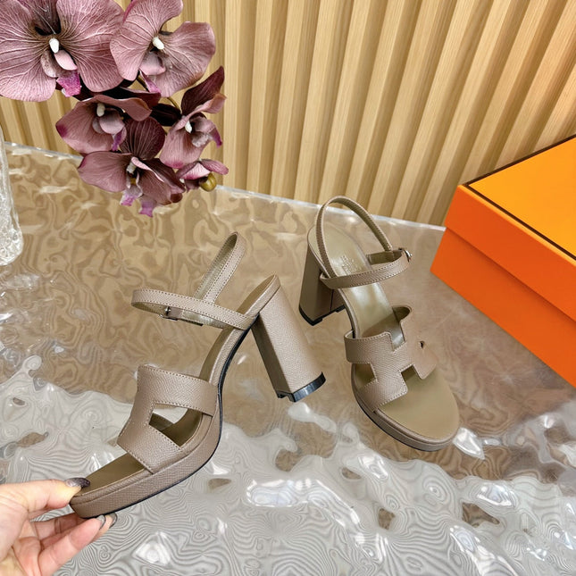 JAZZ 90 SANDAL IN WOOD BROWN CALFSKIN