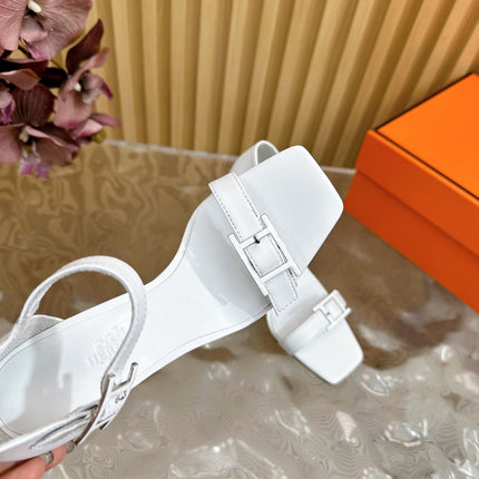 JULY SANDAL 105 MM IN WHITE CALFSKIN