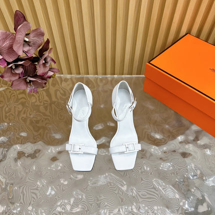 JULY SANDAL 105 MM IN WHITE CALFSKIN