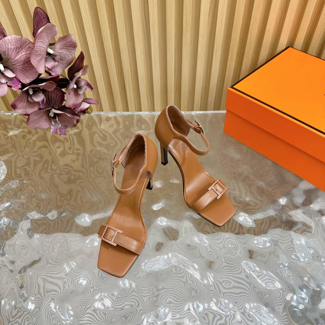 JULY SANDAL 105 MM IN BRONZE BROWN CALFSKIN