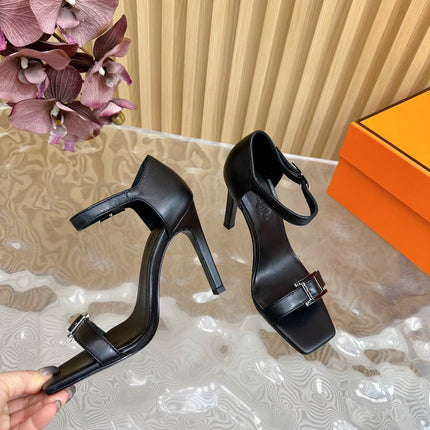 JULY SANDAL 105 MM IN BLACK CALFSKIN