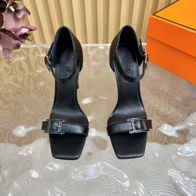 JULY SANDAL 105 MM IN BLACK CALFSKIN