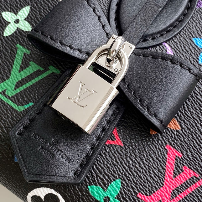 ONTHEGO EAST WEST BAG 25 IN COLORFUL MONOGRAM PATTERN CANVAS