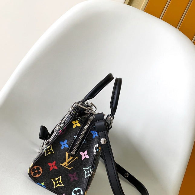 ONTHEGO EAST WEST BAG 25 IN COLORFUL MONOGRAM PATTERN CANVAS