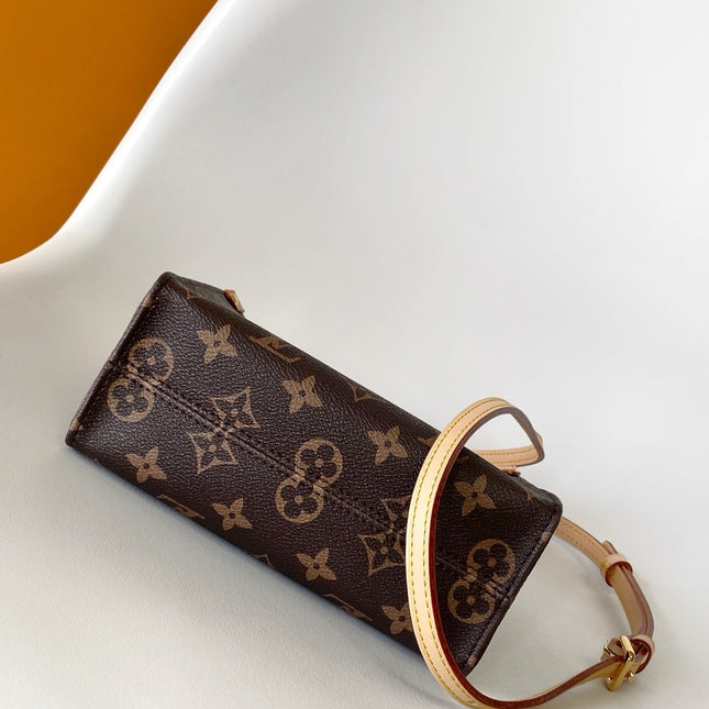 PANDA ONTHEGO BAG 18 IN BROWN MONOGRAM COATED CANVAS