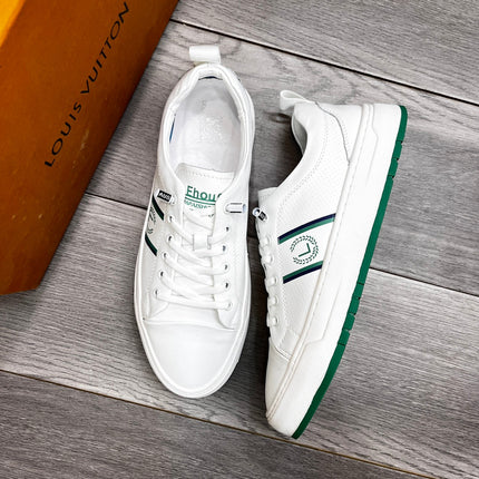 LV TRAINER WHITE AND GREEN CALFSKIN