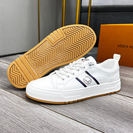LV TRAINER WHITE AND BROWN CALFSKIN