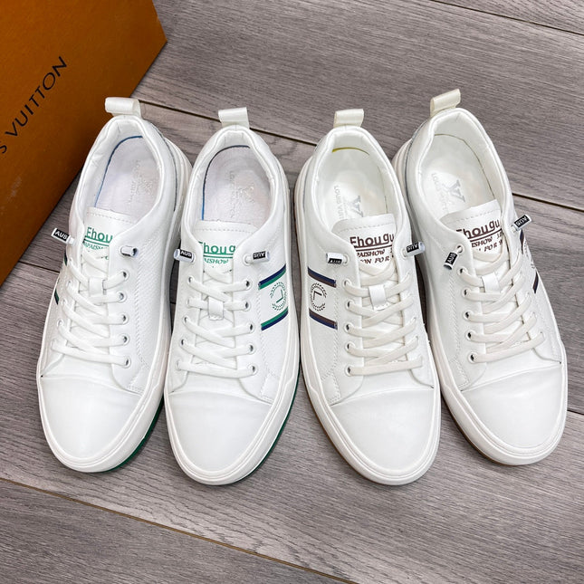 LV TRAINER WHITE AND BROWN CALFSKIN