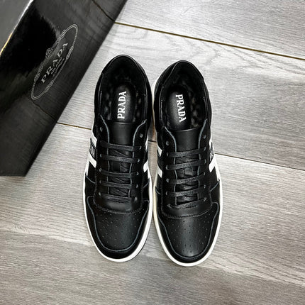 PRA TRAINER SHOES IN BLACK CALFSKIN
