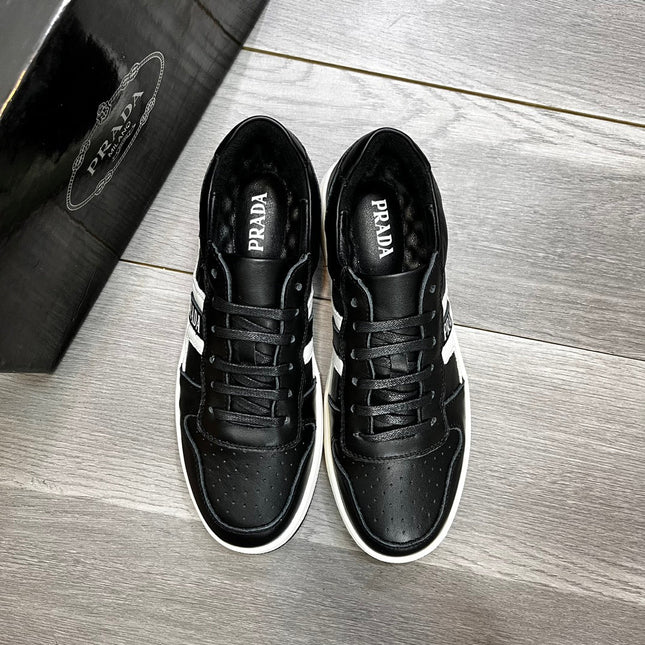 PRA TRAINER SHOES IN BLACK CALFSKIN