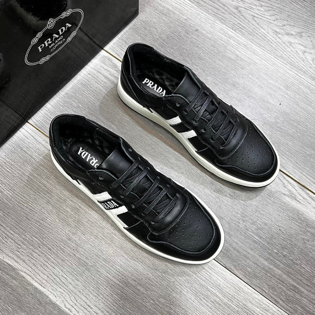 PRA TRAINER SHOES IN BLACK CALFSKIN