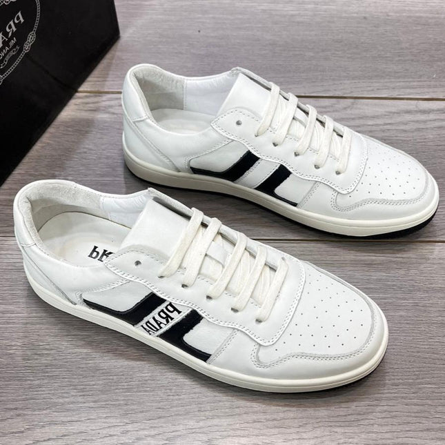 PRA TRAINER SHOES IN WHITE CALFSKIN