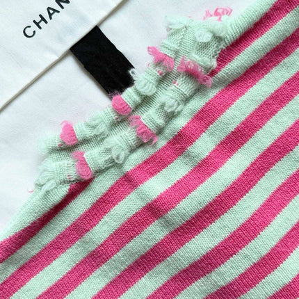 Chanel 25P Cardigan Pink Mix Green Cashmere 237319