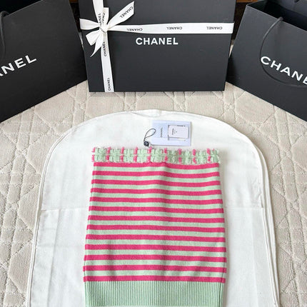 Chanel 25P Tube Top Pink Mix Green Cashmere 237316