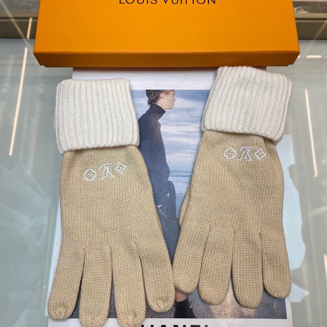 GLOVES IN WHEAT TAN MIX WHITE WOOL 458572