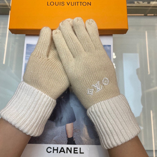 GLOVES IN WHEAT TAN MIX WHITE WOOL 458572