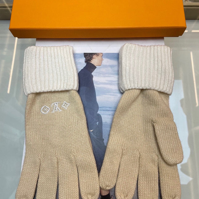 GLOVES IN WHEAT TAN MIX WHITE WOOL 458572