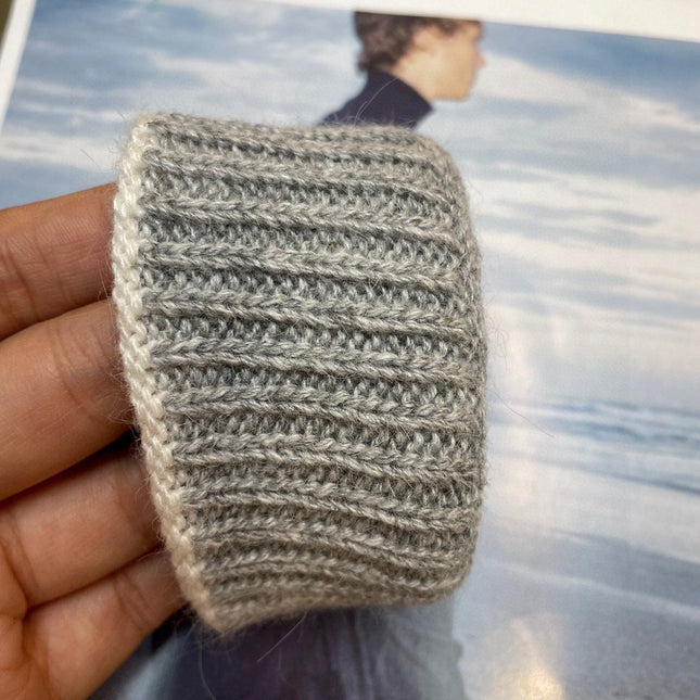 GLOVES IN DOVE GRAY MIX WHITE WOOL 458573