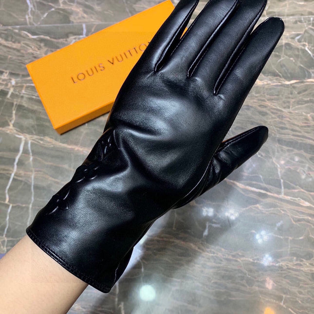 LV GLOVES IN BLACK LAMBSKIN 463843