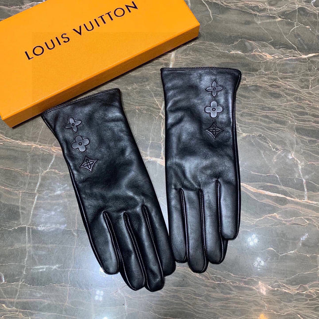 LV GLOVES IN BLACK LAMBSKIN 463843