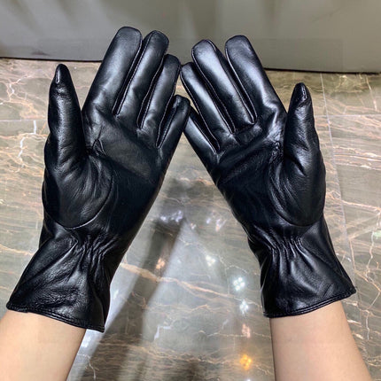 GLOVES IN BLACK EMBOSSED LAMBSKIN 465060