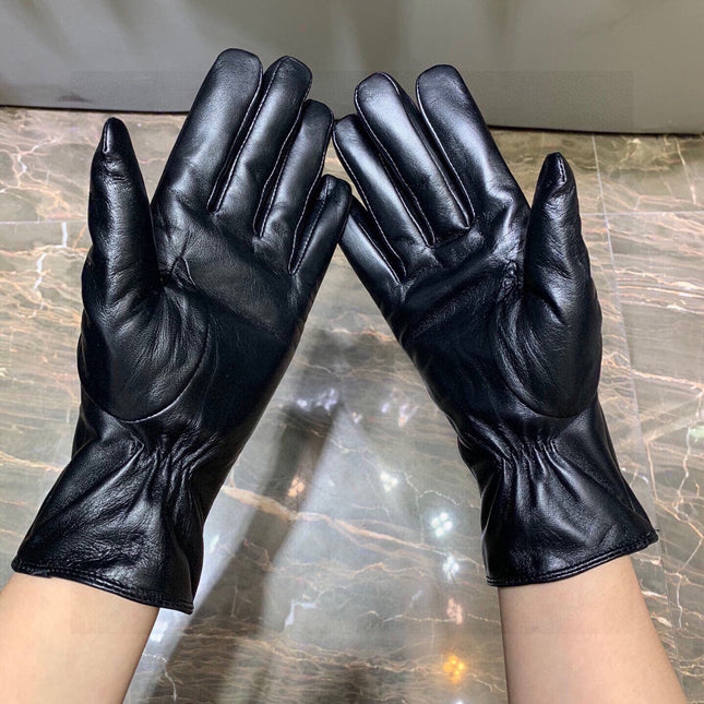 GLOVES IN BLACK EMBOSSED LAMBSKIN 465060
