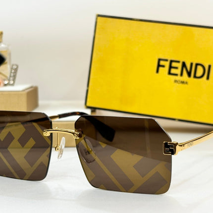 SKY RECTANGULAR FRAME SUNGLASSES FE40043U IN METAL