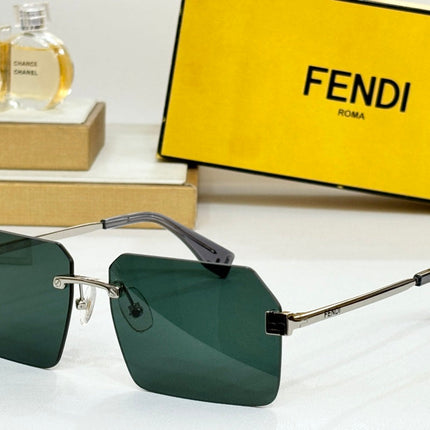 SKY RECTANGULAR FRAME SUNGLASSES FE40043U IN METAL