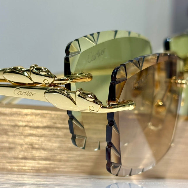 PANTHÈRE RECTANGULAR FRAME SUNGLASSES 563590 IN METAL
