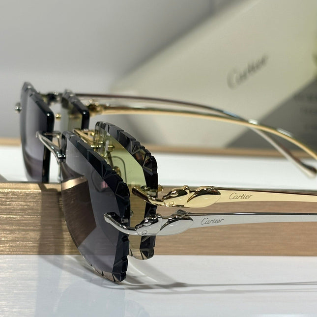 PANTHÈRE RECTANGULAR FRAME SUNGLASSES 563590 IN METAL