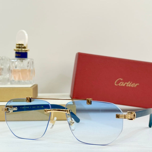 PREMIÈRE GEOMETRIC FRAME SUNGLASSES CT0621S IN METAL AND WOODEN