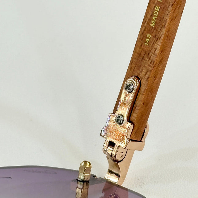 PREMIÈRE GEOMETRIC FRAME SUNGLASSES CT0621S IN METAL AND WOODEN